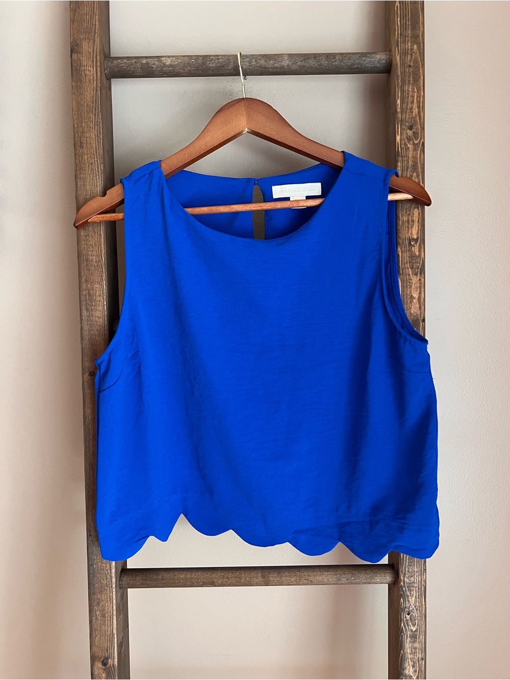 Monteau Royal Blue Scallop Hem Tank Top